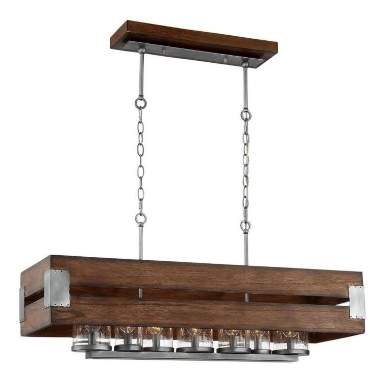 Ackwood 7-Light Wood Chandelier with Shades