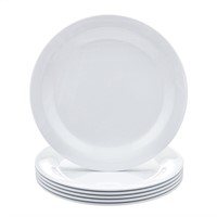 Melamine Plate  6 Piece Set  10.5 Inch  White