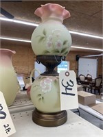 Fenton Burmese Glass Elec Hand Painted Lamp