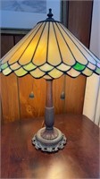 Tiffany Style Brass Table Lamp 21”