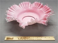 Pink Ruffled Edge Glass Bowl