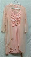 R4) PEACH/CORAL DRESS WITH JACKET, NEW, SIZE SMALL