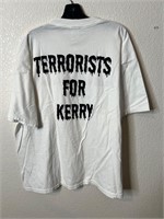 Vtg Americans For Bush Terrorists For Kerry Shirt