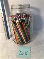 Large jar of pencils