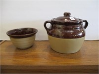 Monmouth Pottery Bean Pot & Bowl