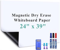 Magnetic Dry Erase Whiteboard Paper  24 x 39