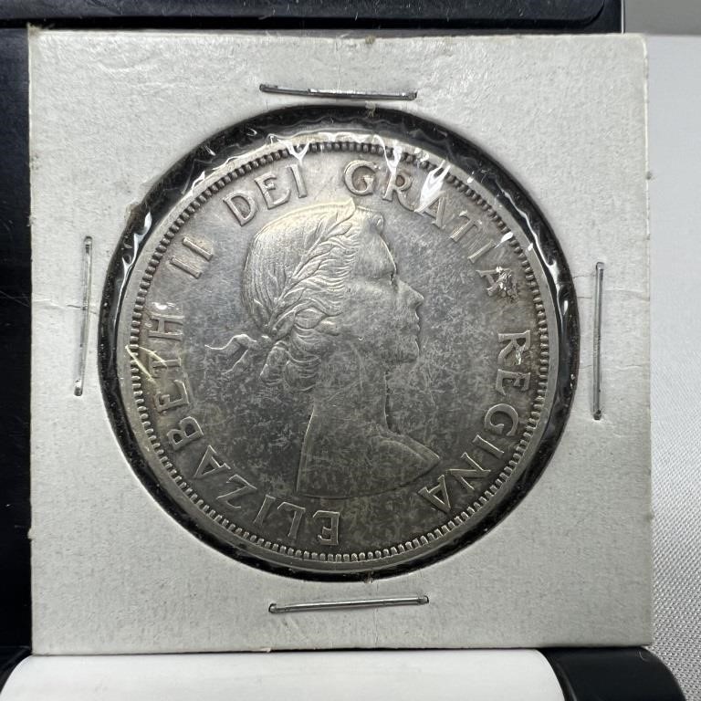 1957 Elizatbeth II Canada (.800 Silver) Dollar