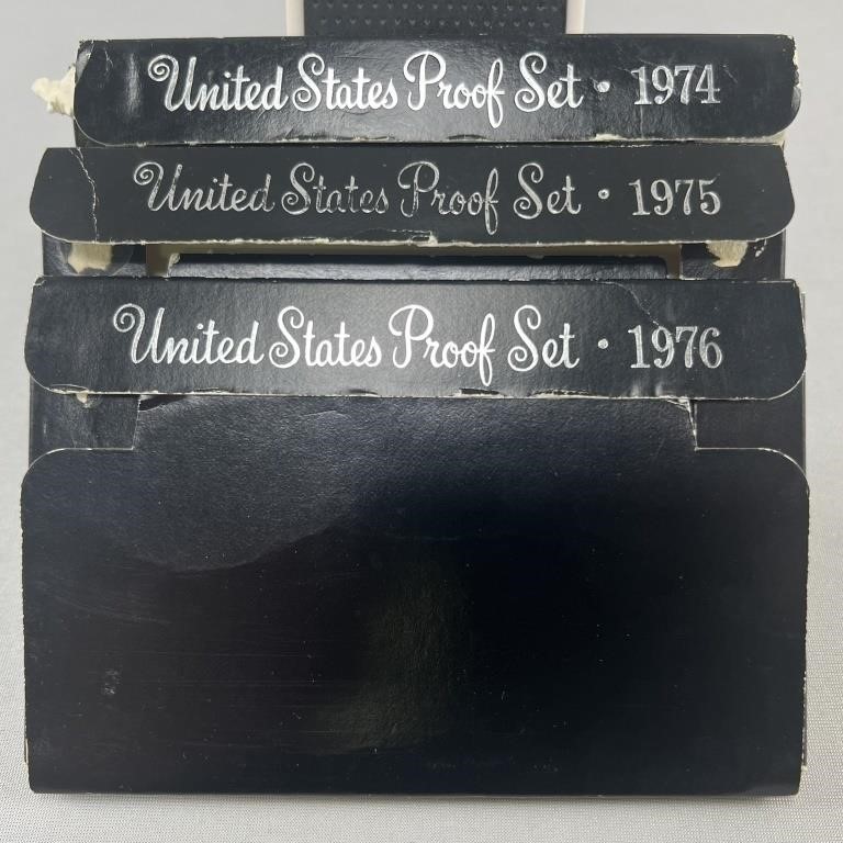 (3) Proof Sets- 1974-S, 1975-S, 1976-S