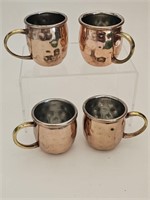 4 PIECE HAMMERED MOSCOW MULE COPPER FINISH SHOT