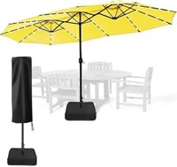 Sundale Outdoor 40LED 15' Patio Umbrellas & Base