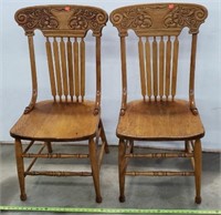 2- Antique Solid Wood Chairs