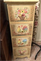 Four drawer painted chest, 13 x 36 x 10.5"