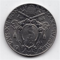 1941 Vatican 2 Lire Coin