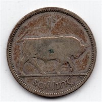 1939 Ireland 1 Shilling Silver Coin