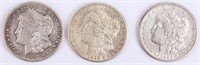 Coin 3 Morgan Silver Dollars 1887-S & (2) 1898-S