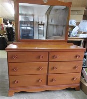 Mid-Cent Dresser W/Mirror 53"W x 18"D x 34"T