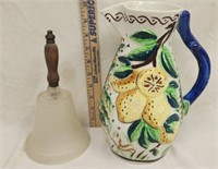 Spanish Majolica Talavera Pitcher 1930-1950