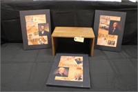Presidential canvas pictures and small stool