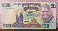 Bank of Zambia 50 Kwacha banknote