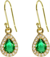 Elegant 1.43ct Emerald Teardrop Earrings
