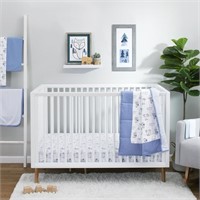 X1070  Little Star Organic Crib Bedding Set Blue