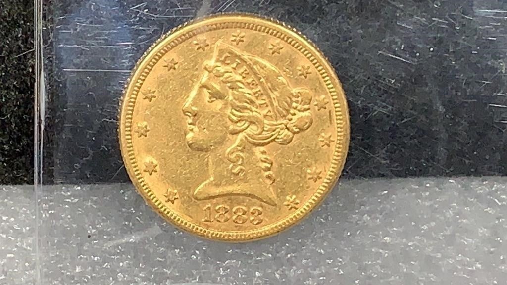 Gold: 1883 $5 Liberty Head Gold Coin