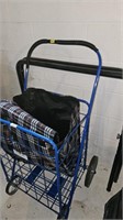 Folding shopping cart, metal adjustable folding