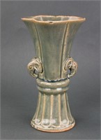 Chinese Celadon Lobed Porcelain Vase