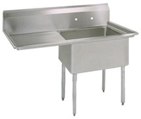 STAINLESS STEEL 1 COMPARTMENT SINK W/ 24" LEFT