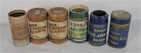 6 Antique Edison Record Cylinders