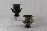 2- Small Silver Plated Urns