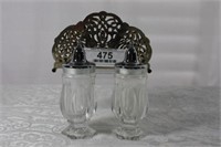 Silver Plated & Glass Salt & Pepper Shakers