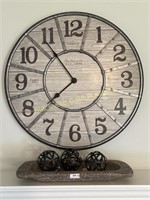 Firs Time Co Clock, Wooden Bowl, & Metal Balls