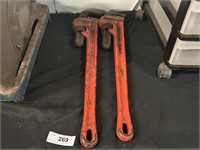 Pair Vintage Snap On Pipe Wrenches