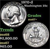 1970-d Washington Quarter 25c Grades Gem++ Unc