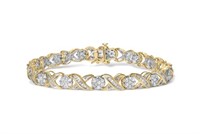 10K Gold Diamond 'XOXO' Bracelet