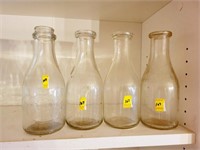 4 QUART GLASS MILK BOTTLES