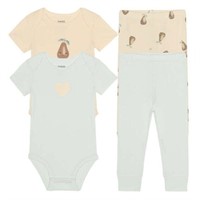 4-Pc Pekkle Babies 12M Set, Short Sleeve Bodysuits