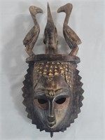 African carved wood mask 16" x 7"