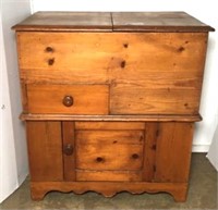 Antique Pine Wash Stand with Divided Top