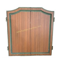 Wooden Dart Board Cabinet with Green Accent,