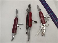 Lot of Three Swiss Army Knife Style Pocket Tools