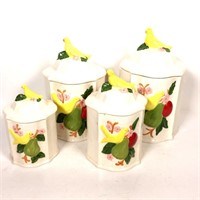 (4) Pc. Ceramic Canister Set with Birds