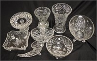 Eight various cut crystal table wares