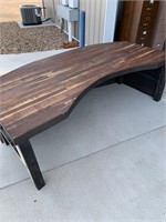 Large round top wood desk