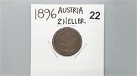 1896 Austria Two Heller gn4022
