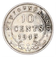 1945 Newfoundland 10 Cent Coin