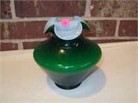 Green Ruffled Vase 5 1/2" Tall
