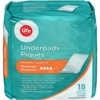 Life Brand LB Underpads Moderate, 18 Count