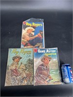 LOT OF 3 WESTERN 10 CENT COMICS ROY ROGERS AUTRY